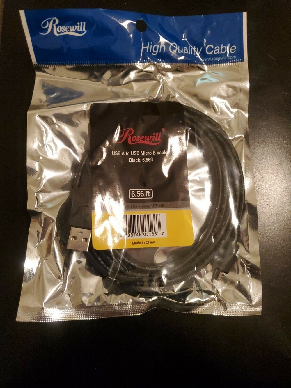 Rosewill RC-6-USB-AM-MB-BK - 6.5-Foot USB 2.0 A Male to Micro USB B